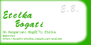 etelka bogati business card